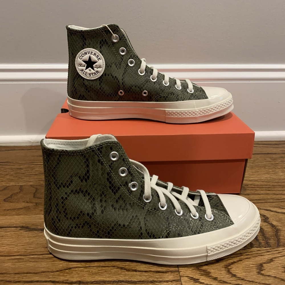 Converse Chuck Taylor 70 Egret Snakeskin Print Shoes Women's Size 8 A13394C